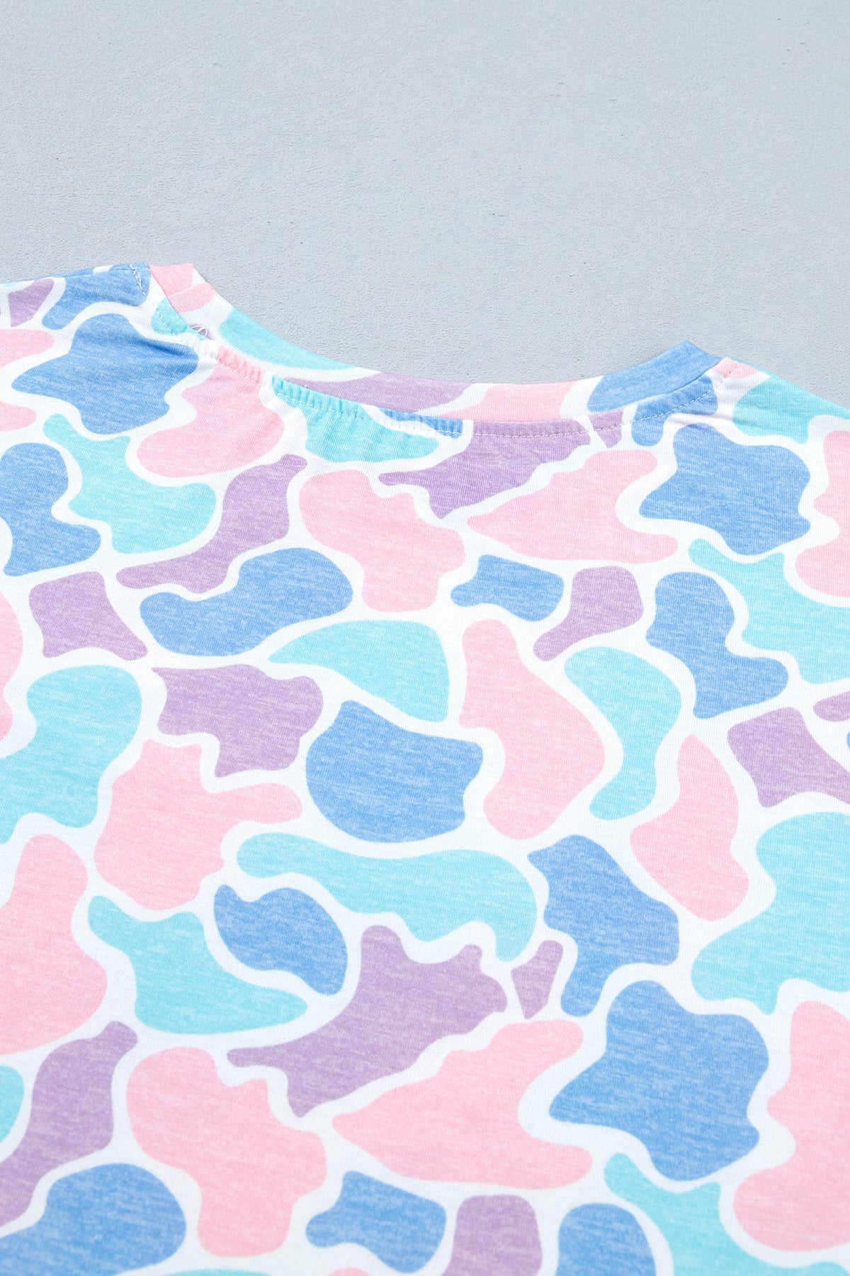 Camouflage Print Preppy Fashion Tunic Tee (S-XL)
