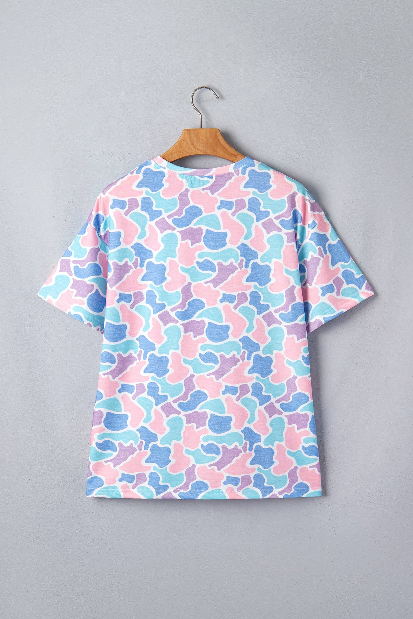 Camouflage Print Preppy Fashion Tunic Tee (S-XL)
