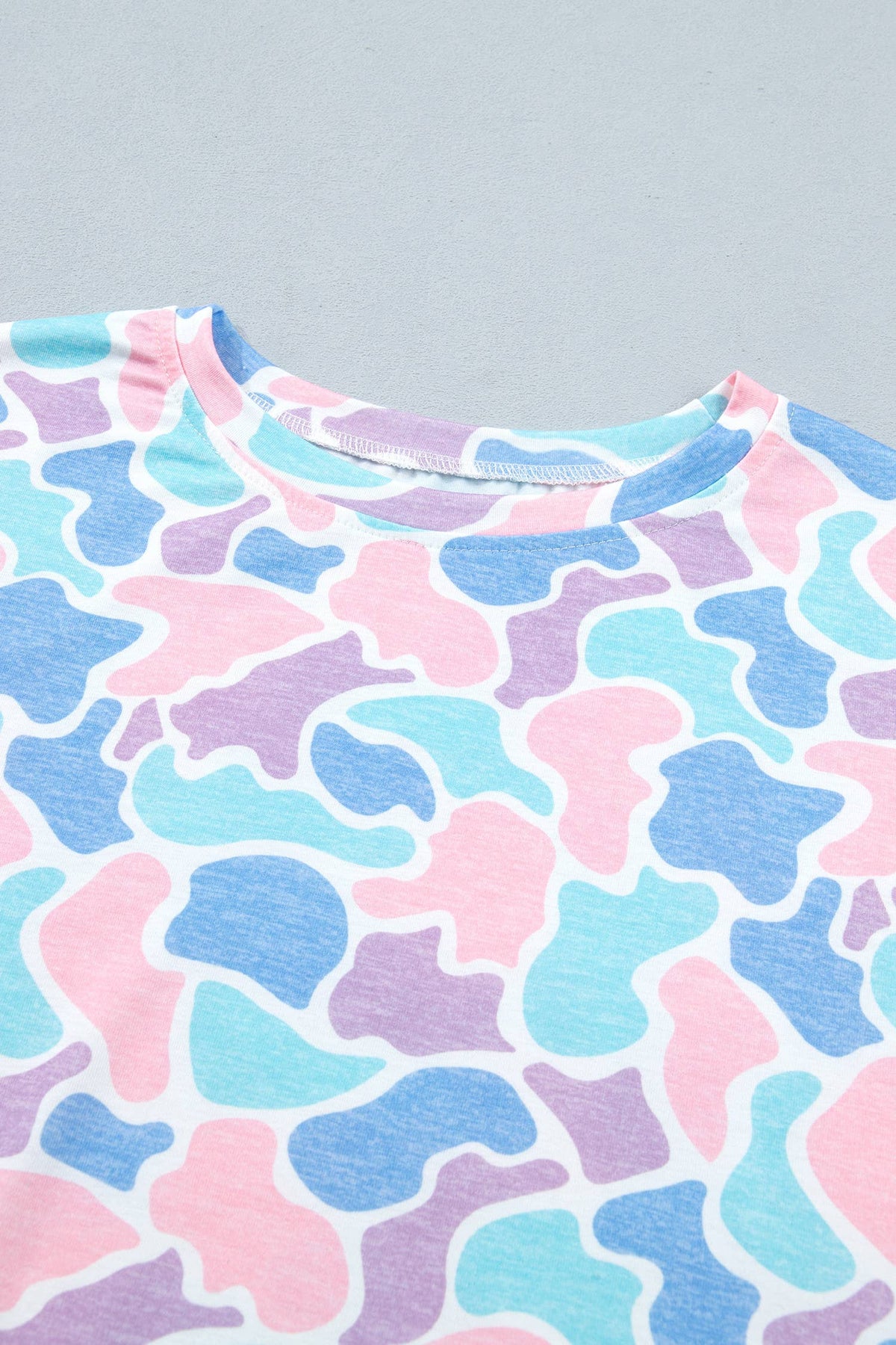Camouflage Print Preppy Fashion Tunic Tee (S-XL)