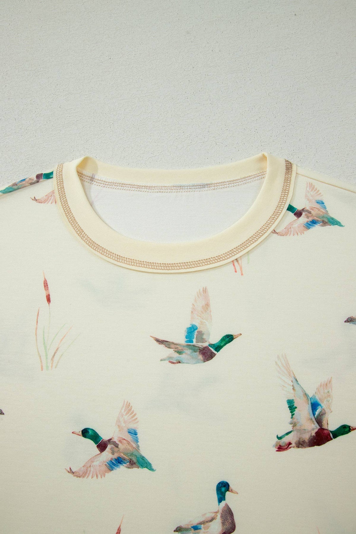 Mallard Duck Print Oversized Tee Drawstring Short Set (S-XL)