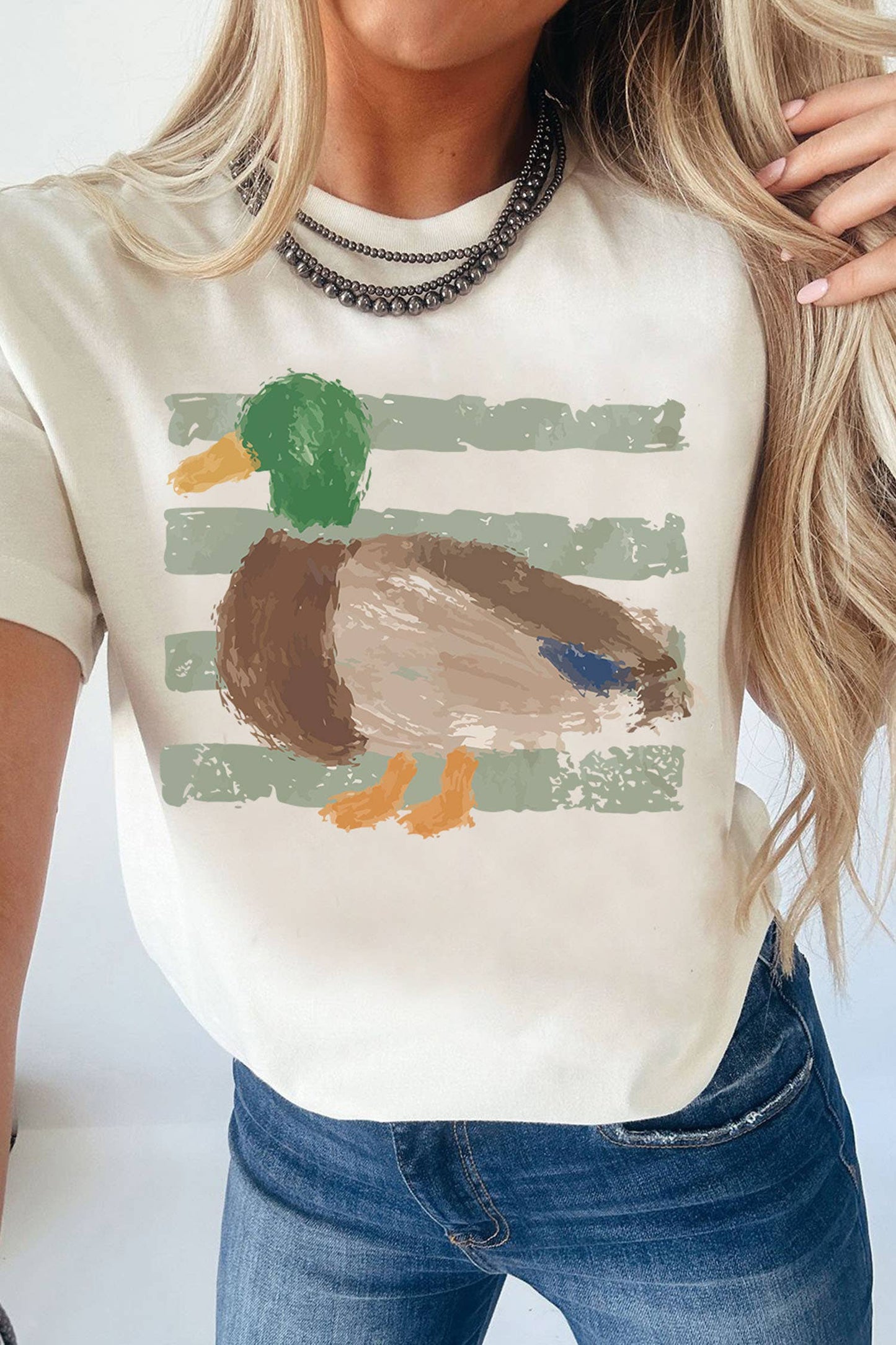 Mallard Duck Graffiti Print Casual Graphic Tee (S-3XL)